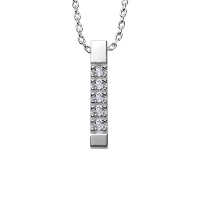 Magnifique collier en argent avec un pendentif composé de diamants purs éthiques et durables de 0,04 carats